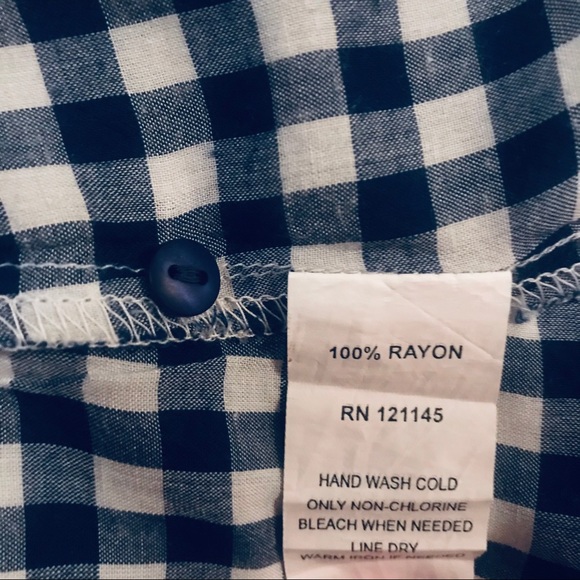 Paradigma- Gingham Blue Check Blouse - Large - Picture 7 of 7